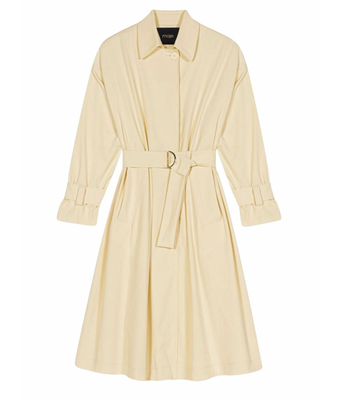 MAJE Бежевый хлопко-эластановый тренч/плащ, фото 1