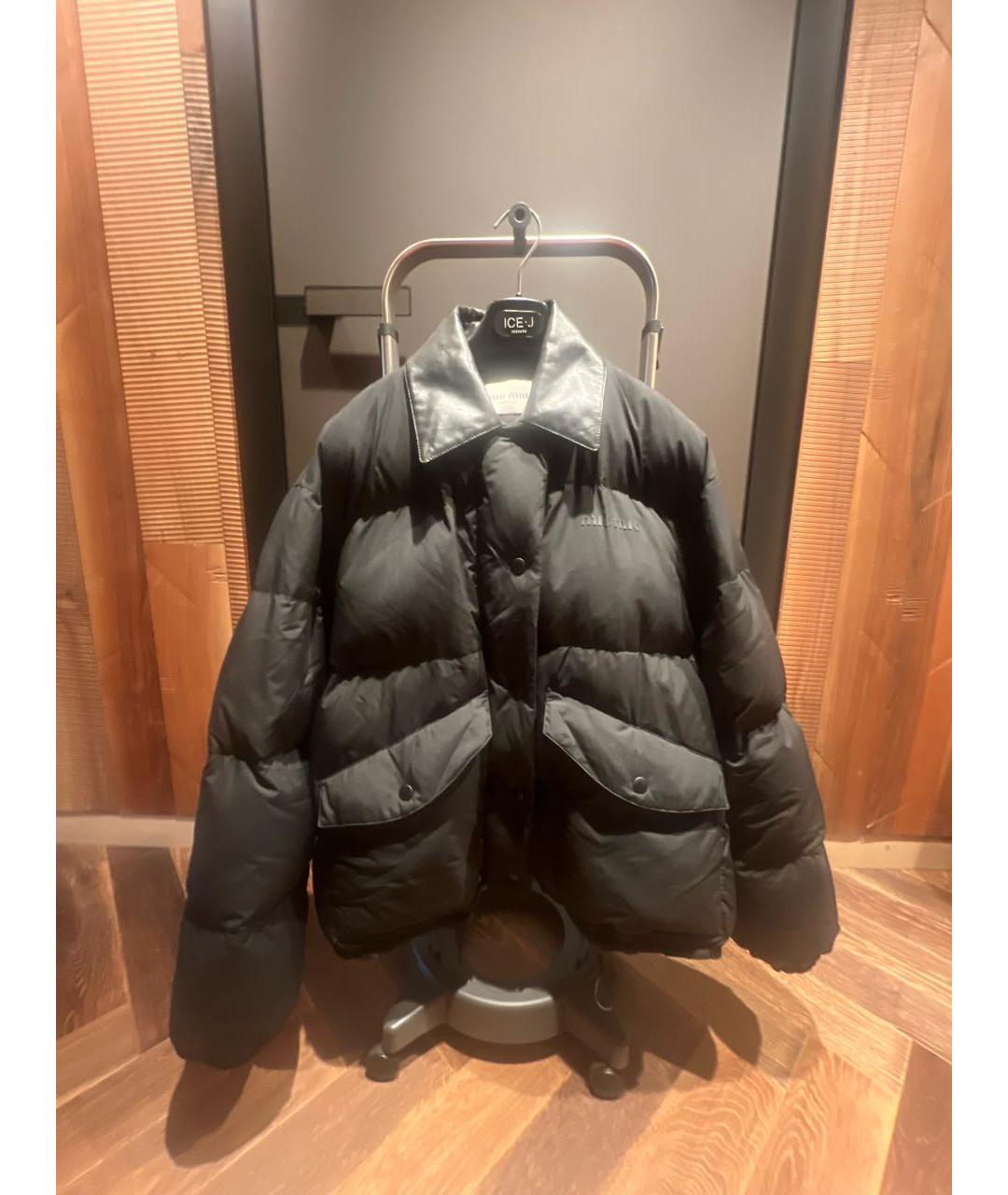 MIU MIU Черный полиэстеровый пуховик, фото 5