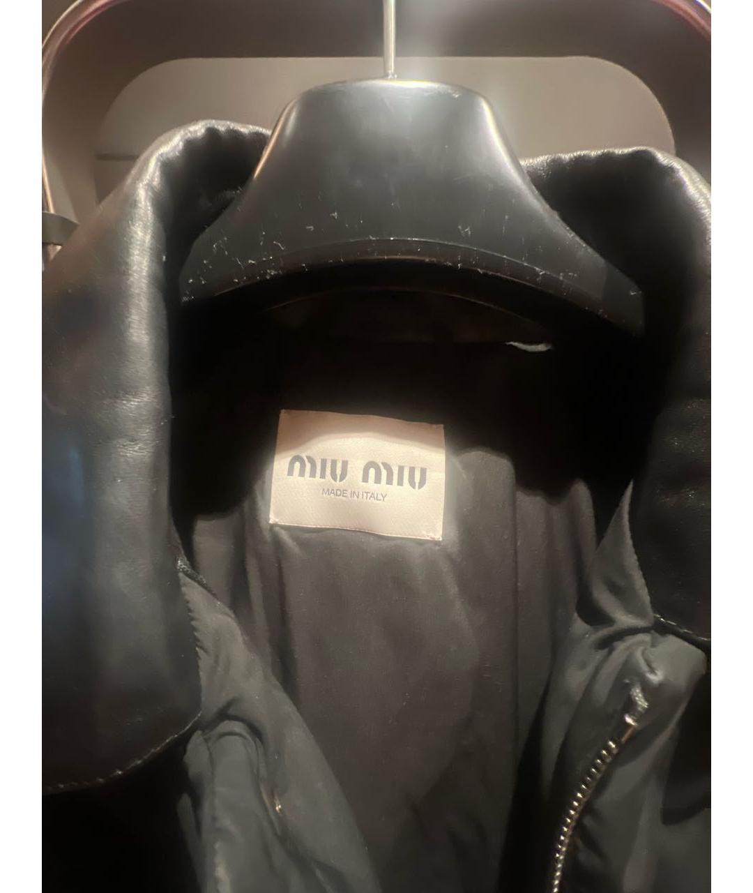 MIU MIU Черный полиэстеровый пуховик, фото 3
