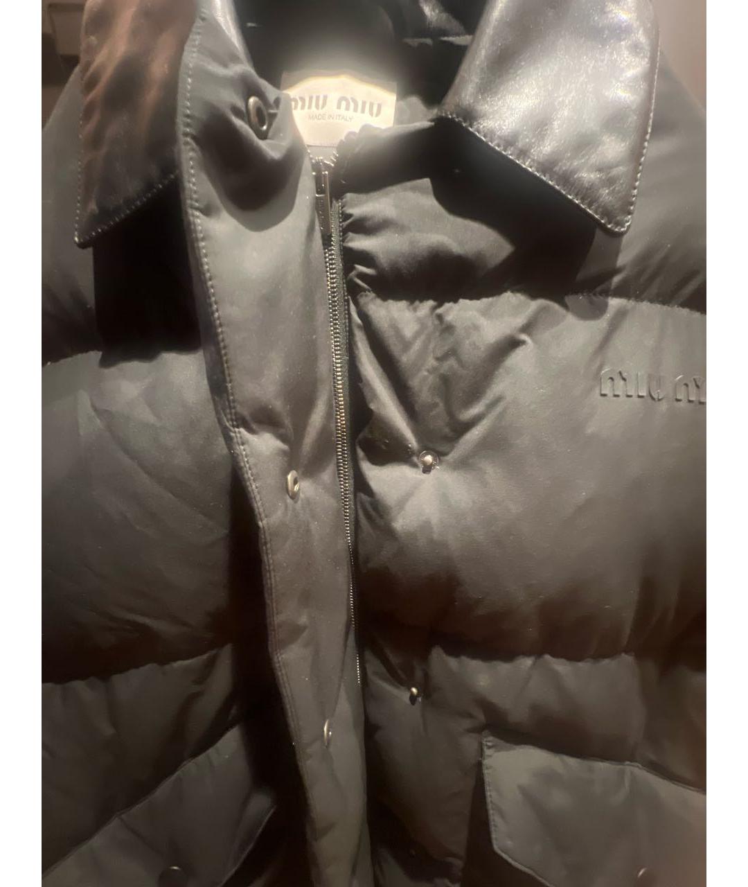 MIU MIU Черный полиэстеровый пуховик, фото 4