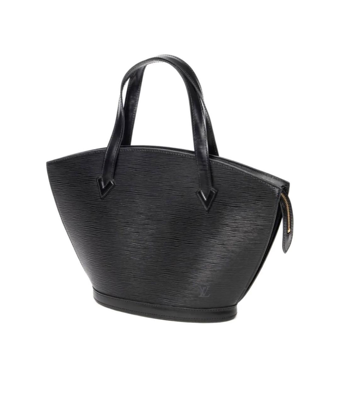 LOUIS VUITTON Черная кожаная сумка с короткими ручками, фото 2