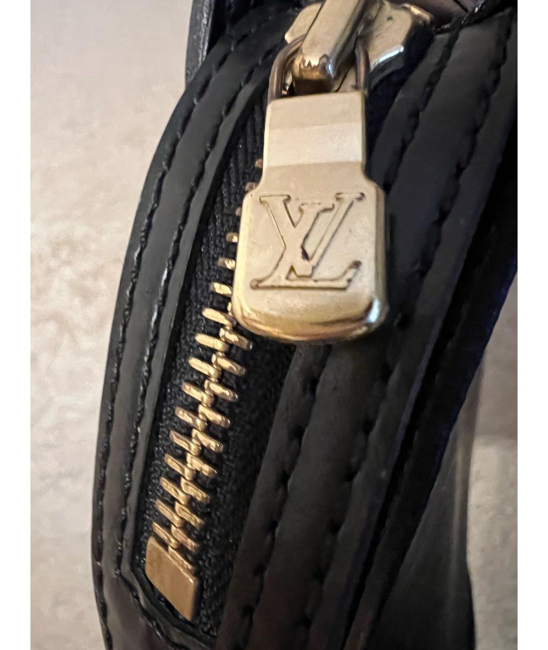 LOUIS VUITTON Черная кожаная сумка с короткими ручками, фото 4