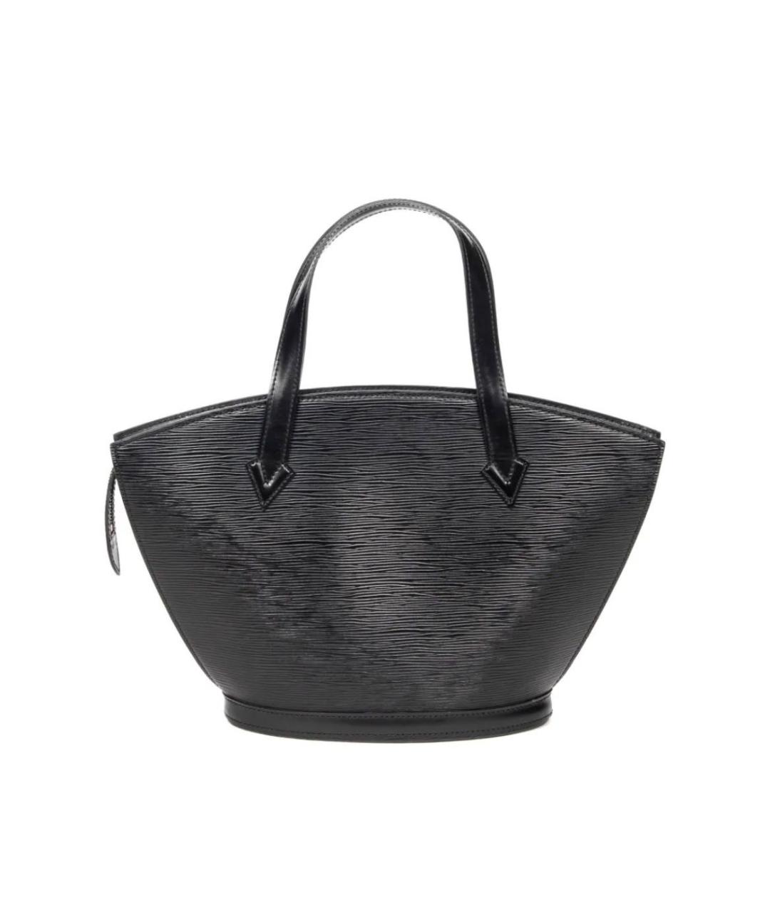 LOUIS VUITTON Черная кожаная сумка с короткими ручками, фото 8