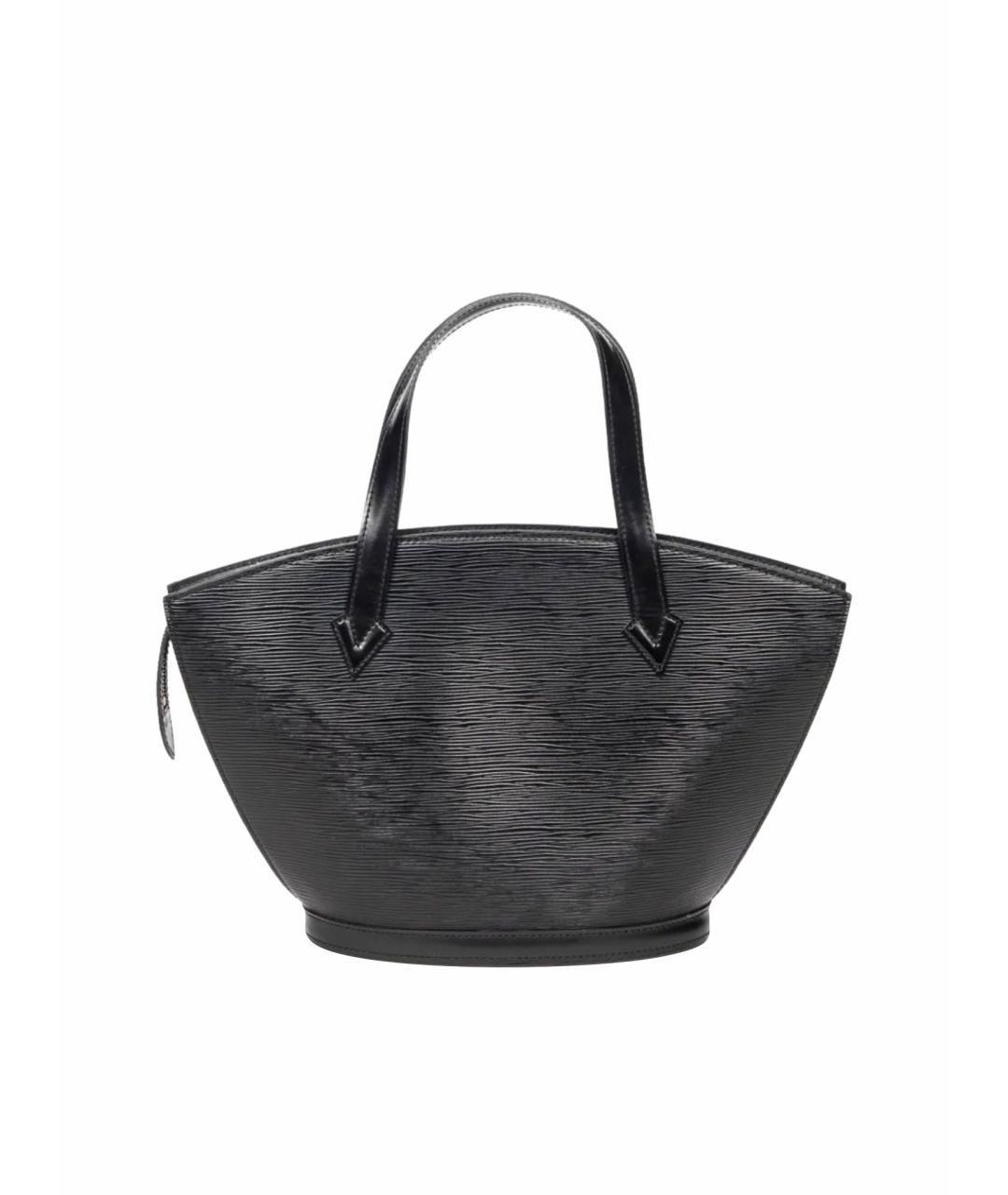 LOUIS VUITTON Черная кожаная сумка с короткими ручками, фото 1