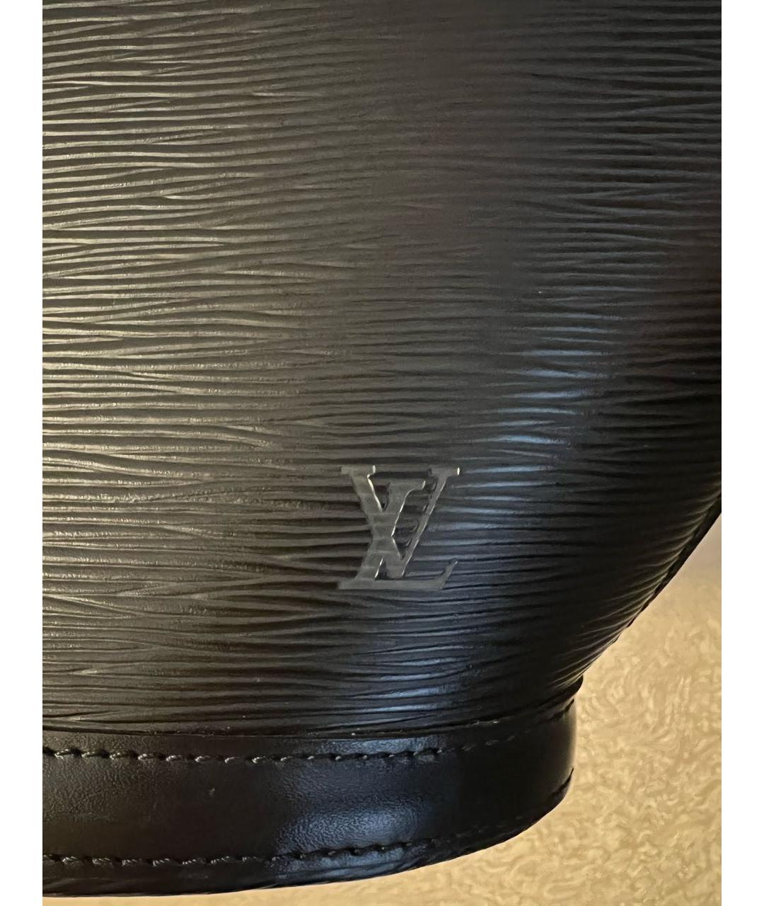 LOUIS VUITTON Черная кожаная сумка с короткими ручками, фото 5