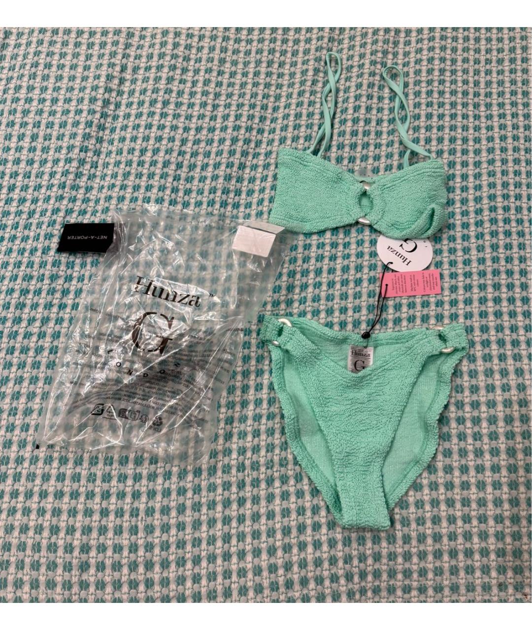 HUNZA G Зеленый полиамидовый купальник, фото 2