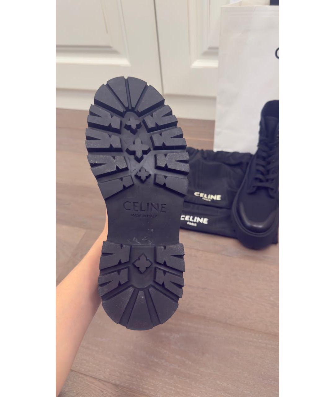 CELINE Черные текстильные ботинки, фото 5