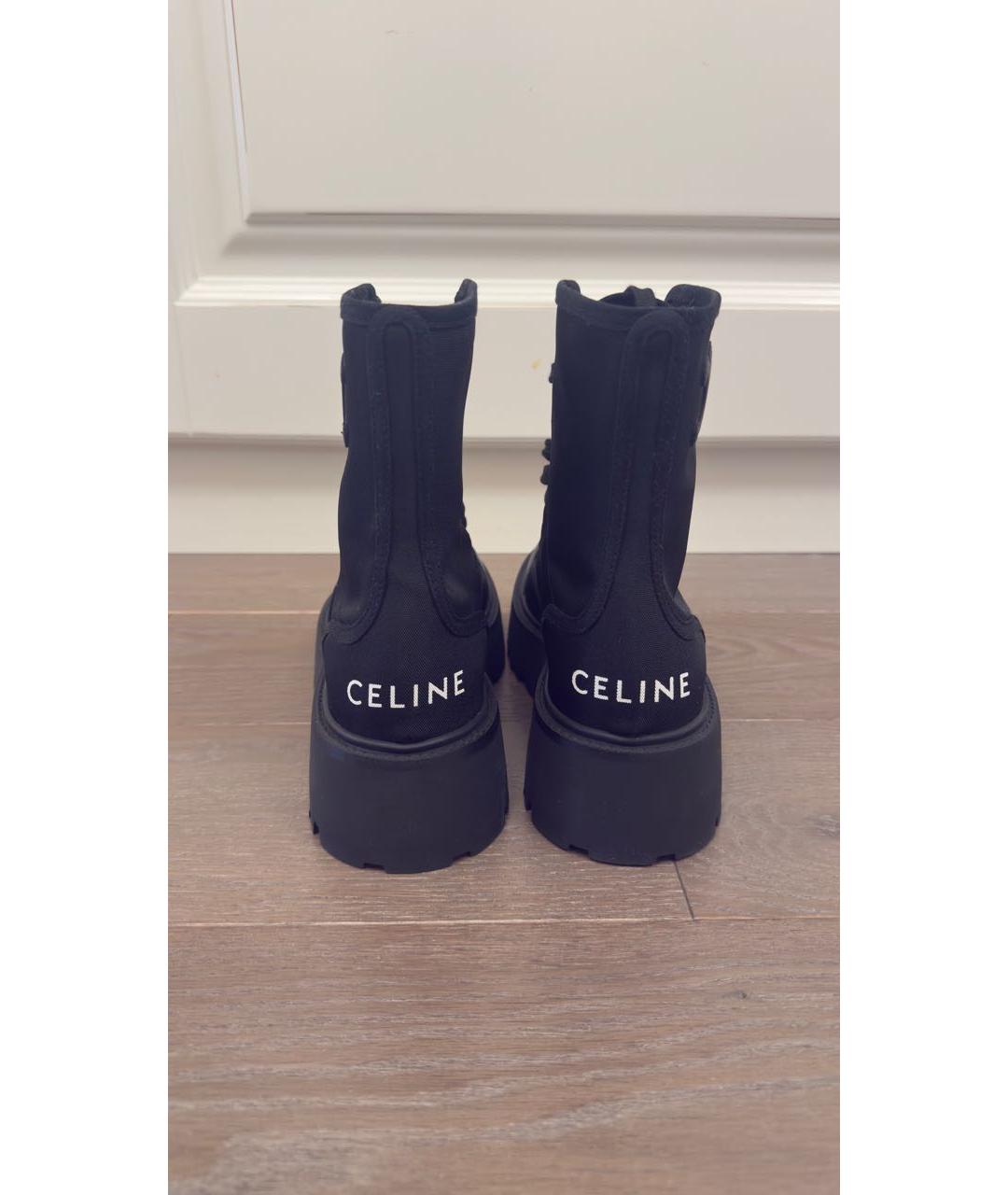 CELINE Черные текстильные ботинки, фото 4