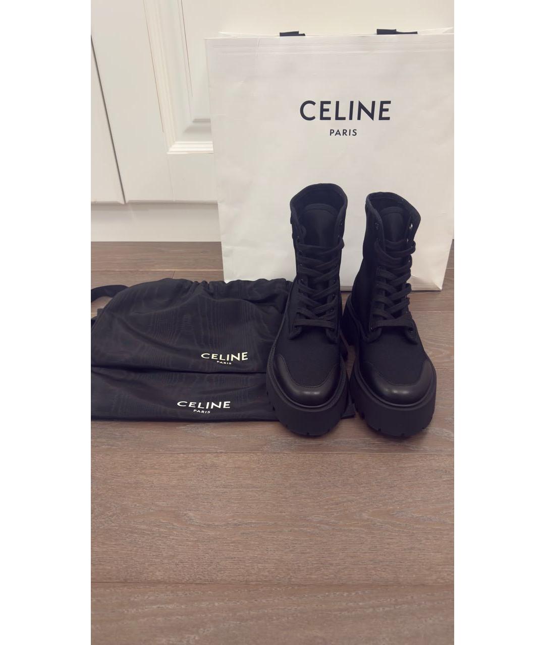 CELINE Черные текстильные ботинки, фото 2