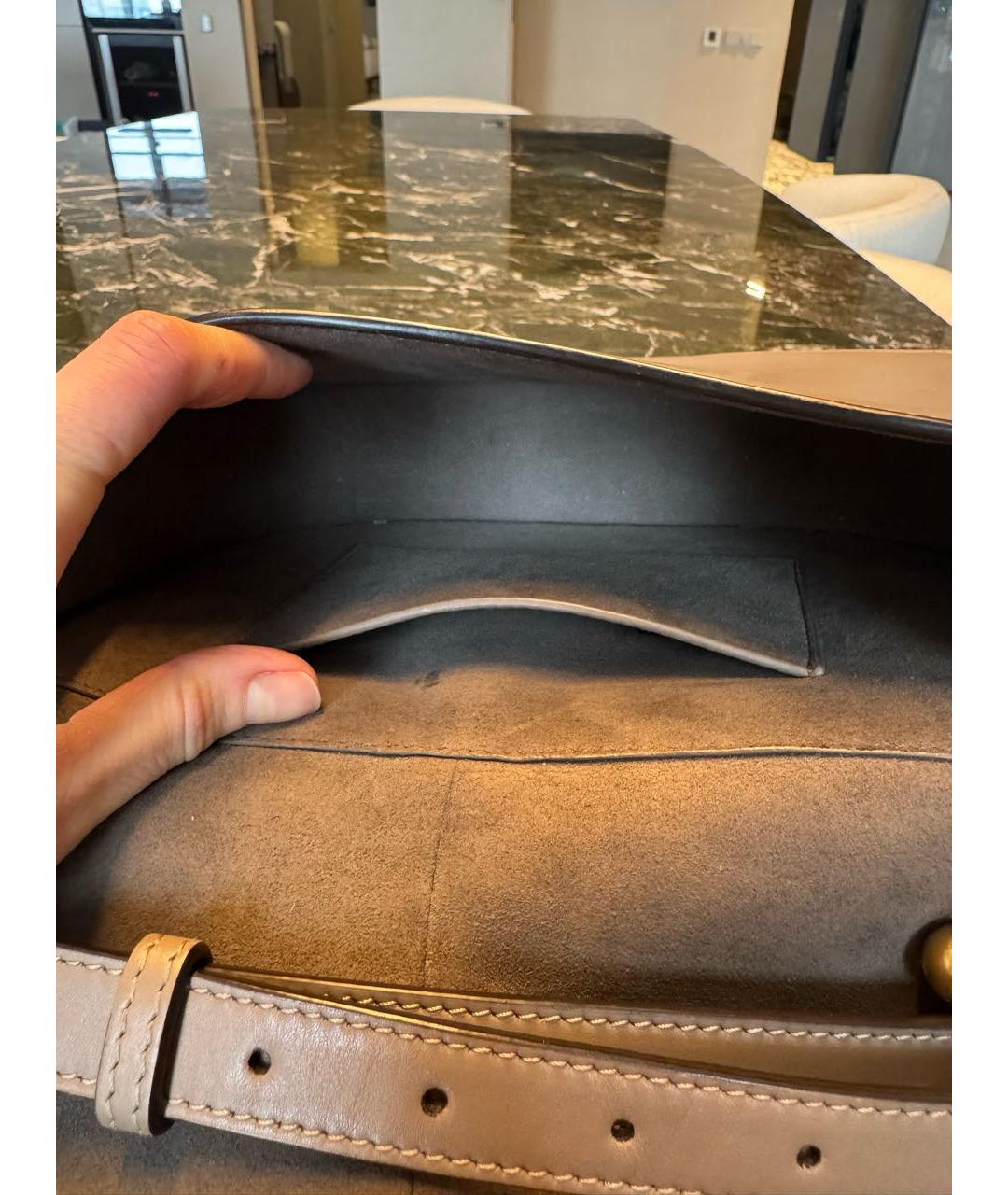 FENDI Серая кожаная сумка через плечо, фото 4