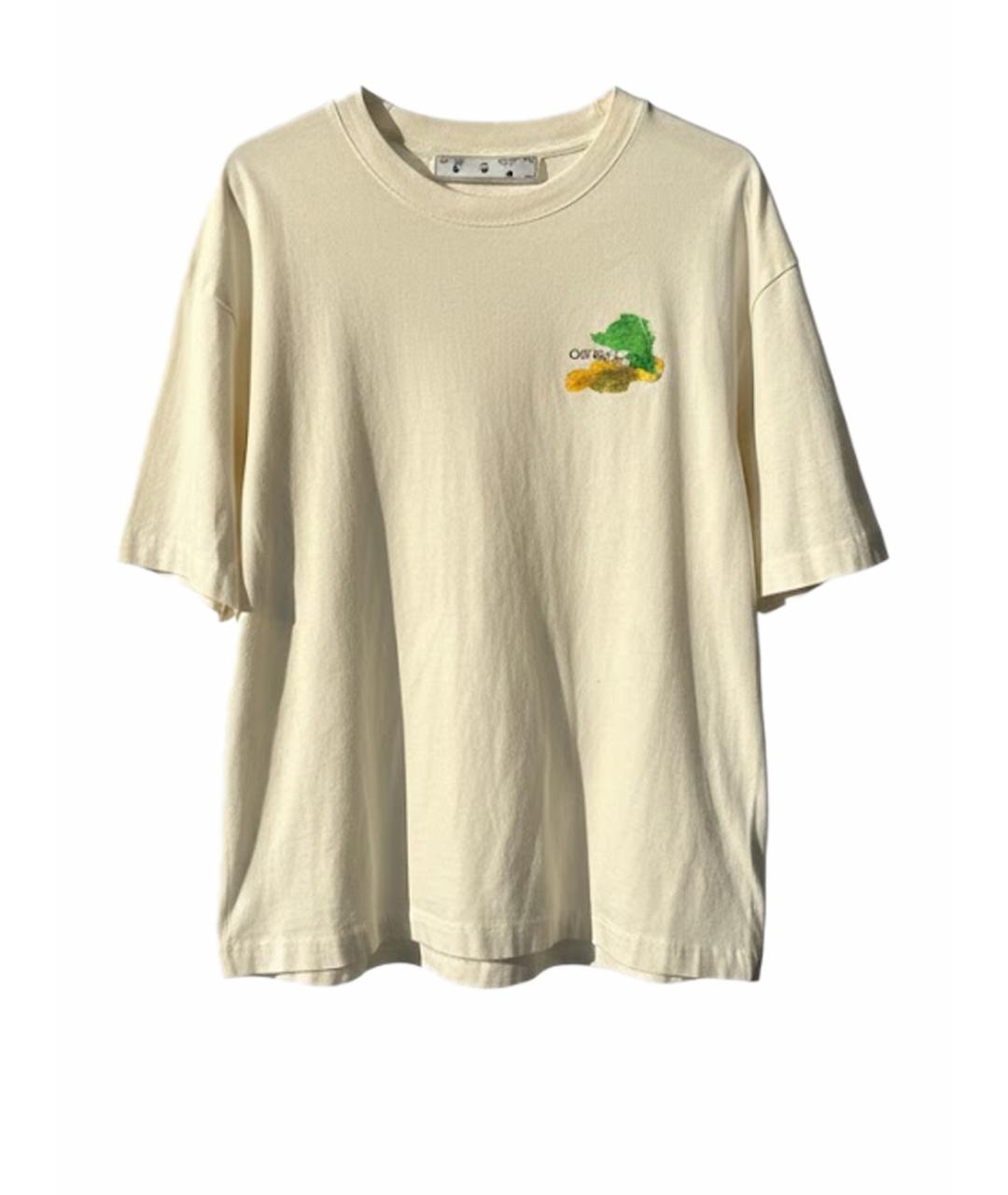 OFF-WHITE Белая хлопковая футболка, фото 1