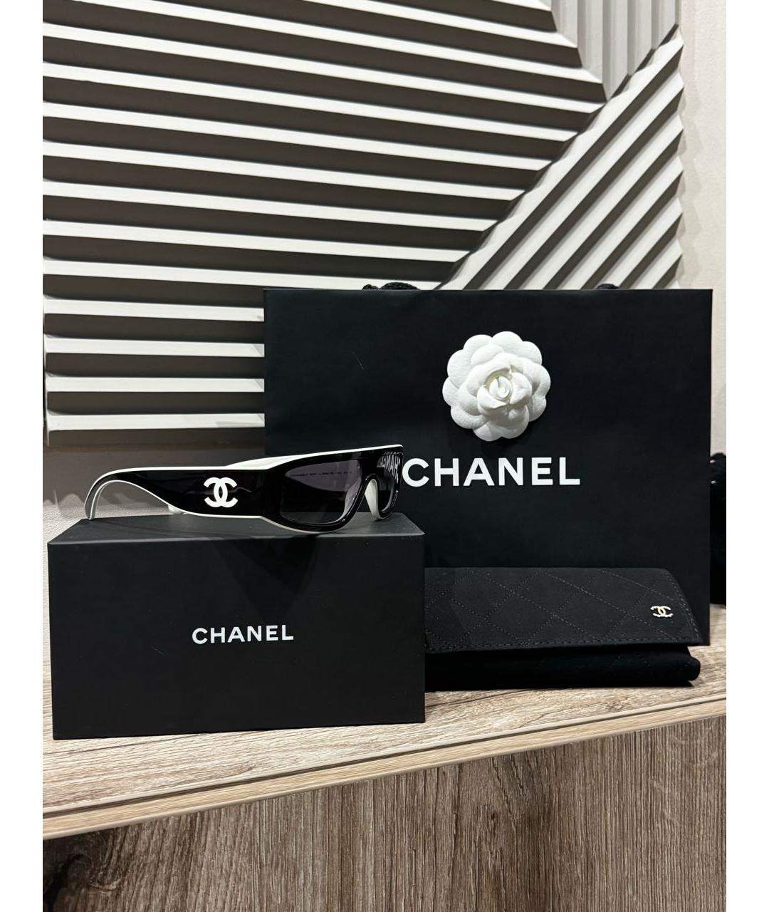 CHANEL Черные пластиковые солнцезащитные очки, фото 6