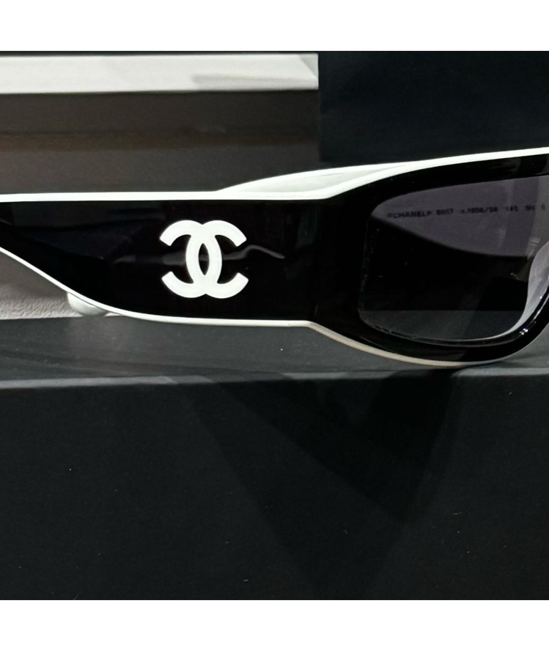 CHANEL Черные пластиковые солнцезащитные очки, фото 3