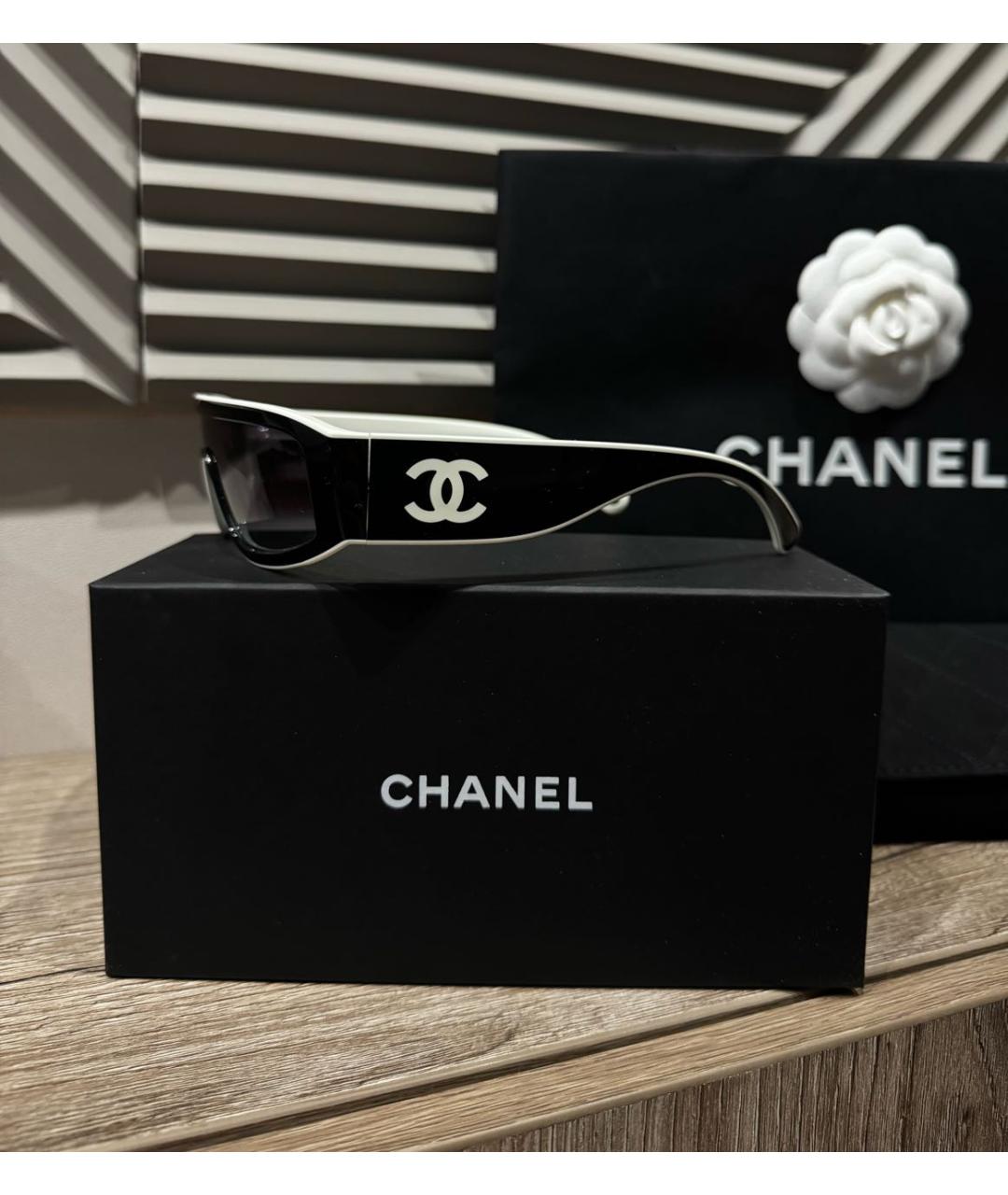 CHANEL Черные пластиковые солнцезащитные очки, фото 4