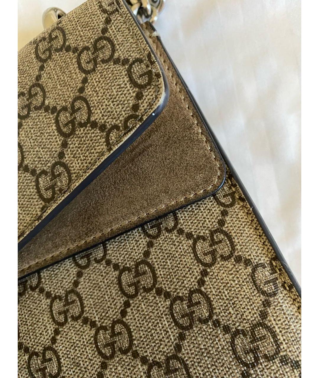 GUCCI Бежевая замшевая сумка через плечо, фото 5