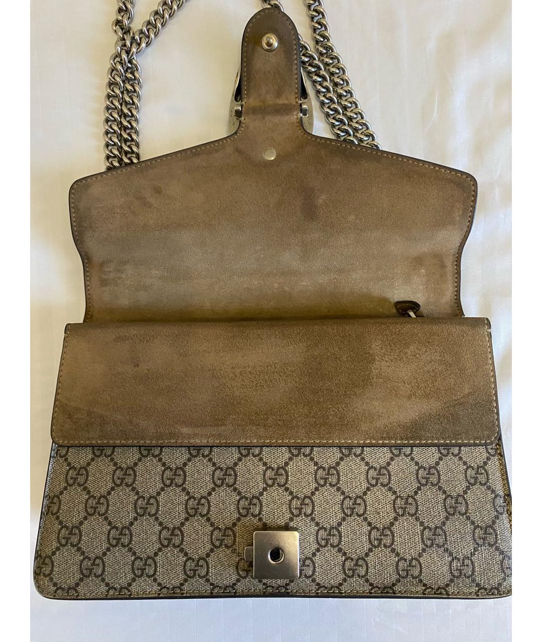 GUCCI Бежевая замшевая сумка через плечо, фото 3