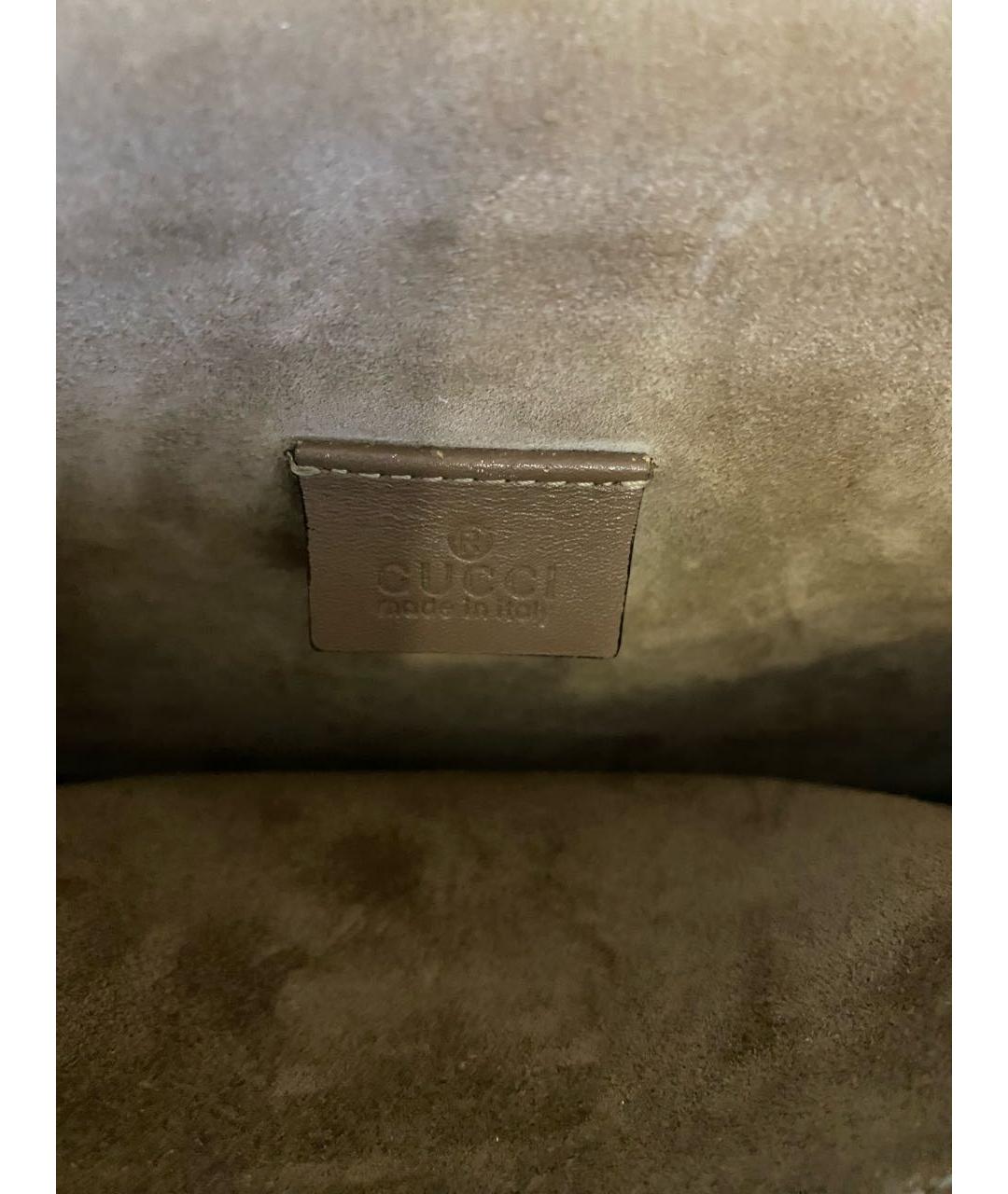 GUCCI Бежевая замшевая сумка через плечо, фото 7