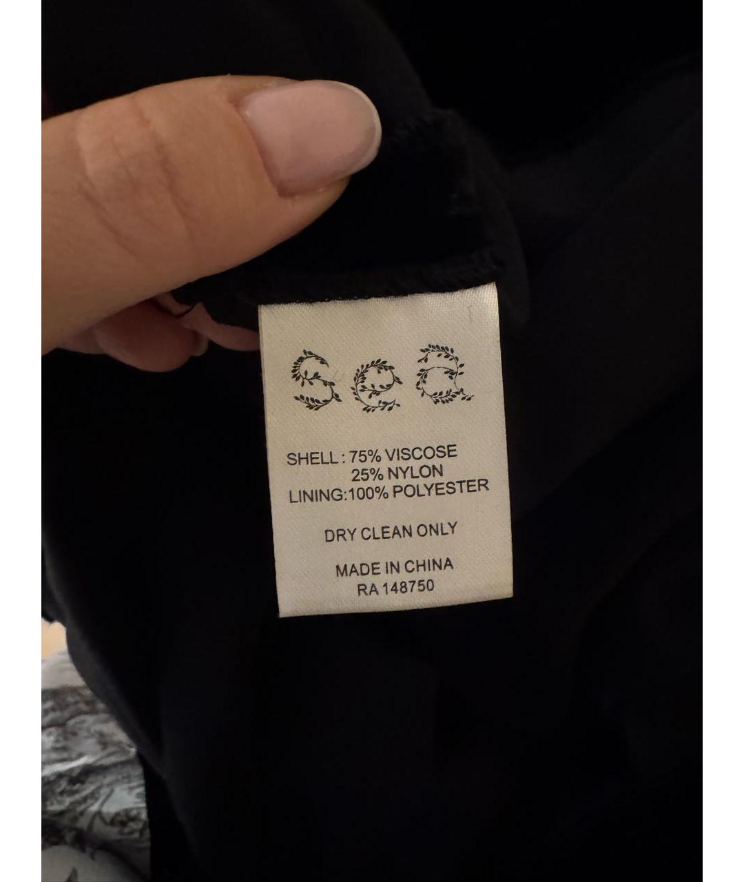 SEA NYC Черное бархатное вечернее платье, фото 3