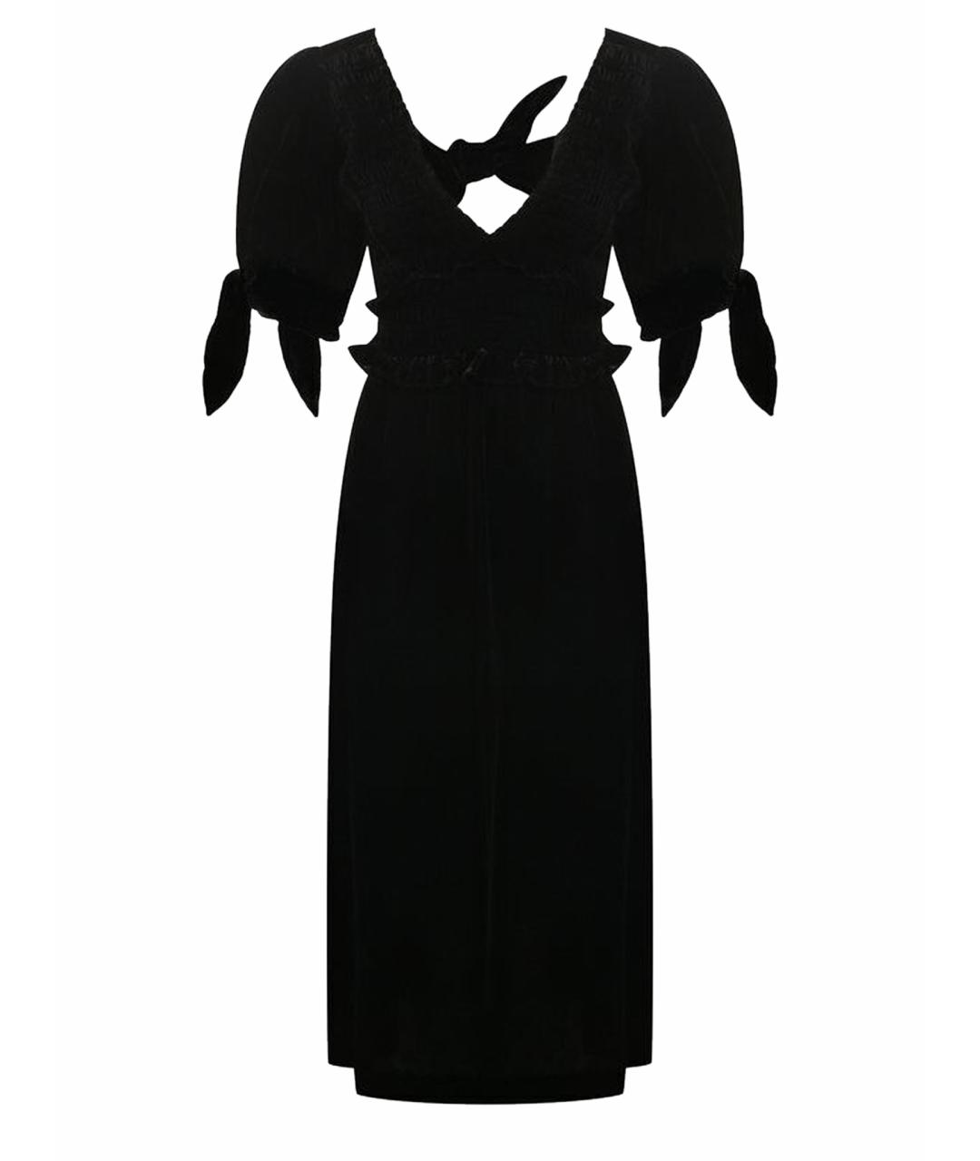 SEA NYC Черное бархатное вечернее платье, фото 1