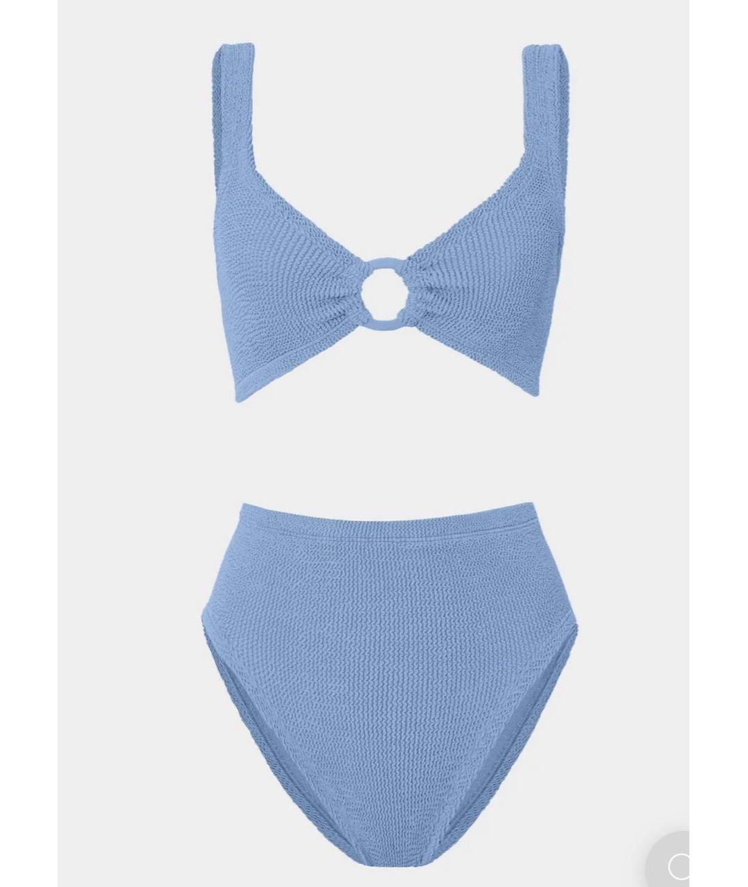 HUNZA G Голубой полиамидовый купальник, фото 9