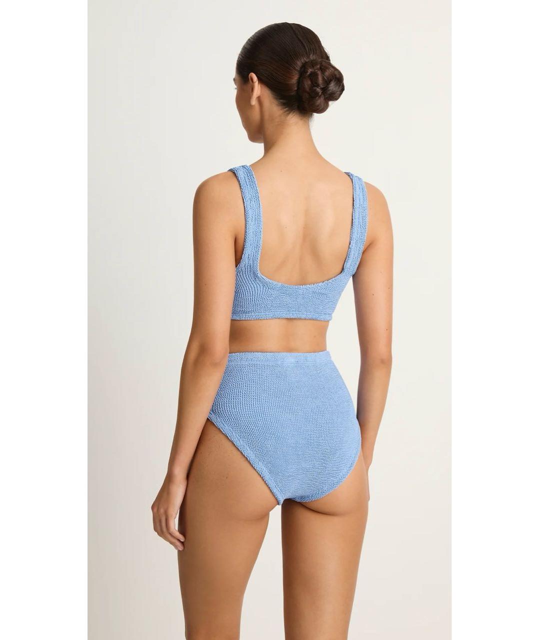 HUNZA G Голубой полиамидовый купальник, фото 7