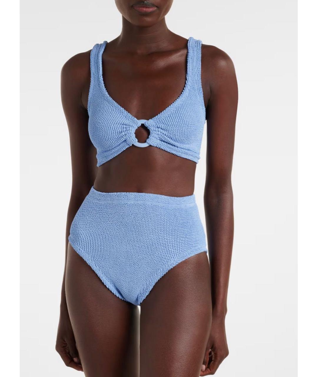 HUNZA G Голубой полиамидовый купальник, фото 8