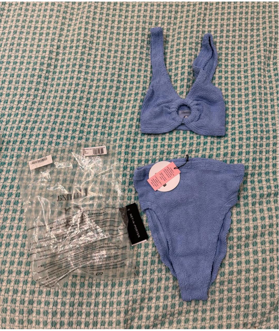 HUNZA G Голубой полиамидовый купальник, фото 2