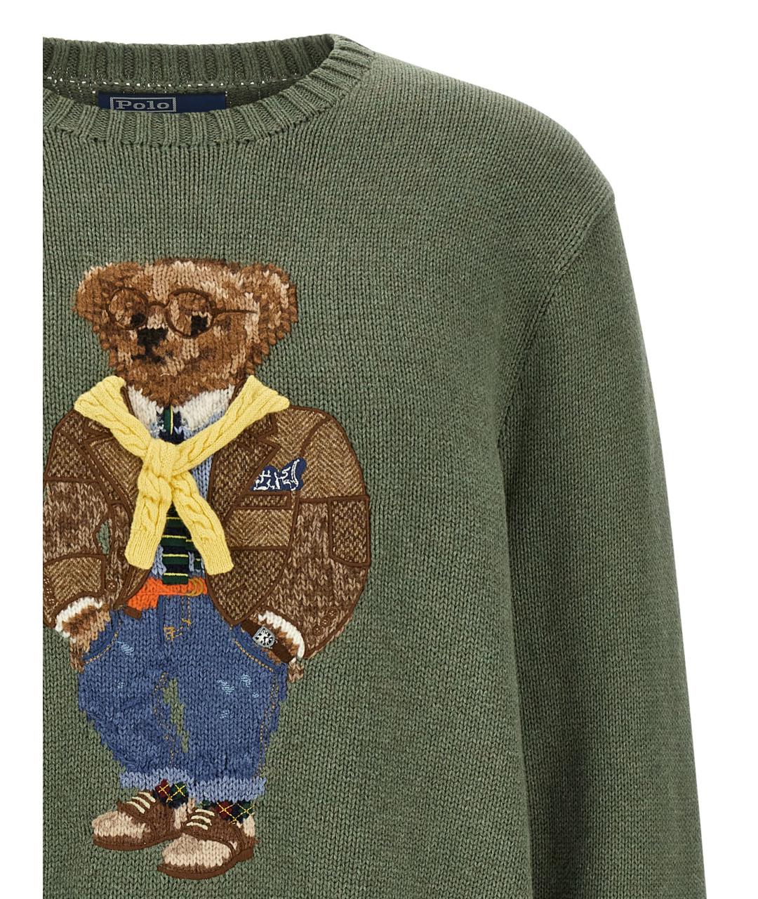 POLO RALPH LAUREN Зеленый хлопковый джемпер / свитер, фото 3