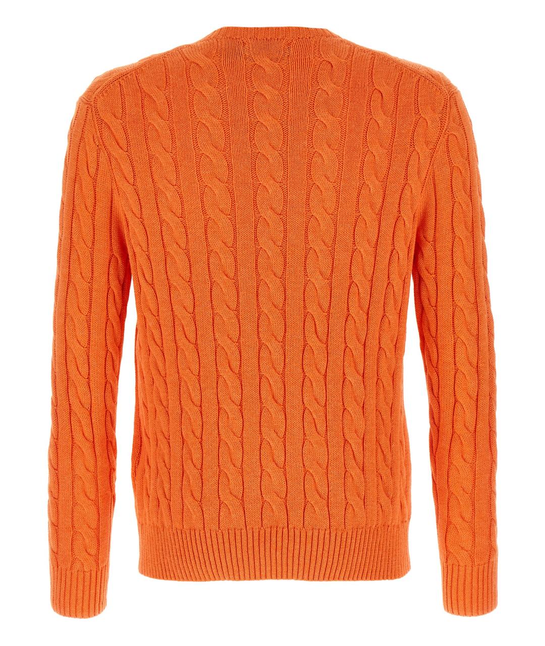 POLO RALPH LAUREN Оранжевый хлопковый джемпер / свитер, фото 2