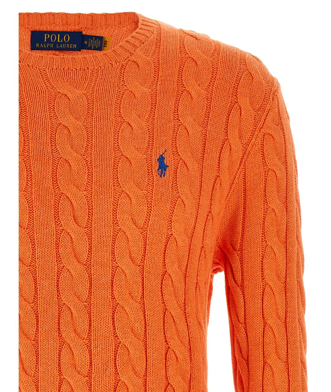 POLO RALPH LAUREN Оранжевый хлопковый джемпер / свитер, фото 3