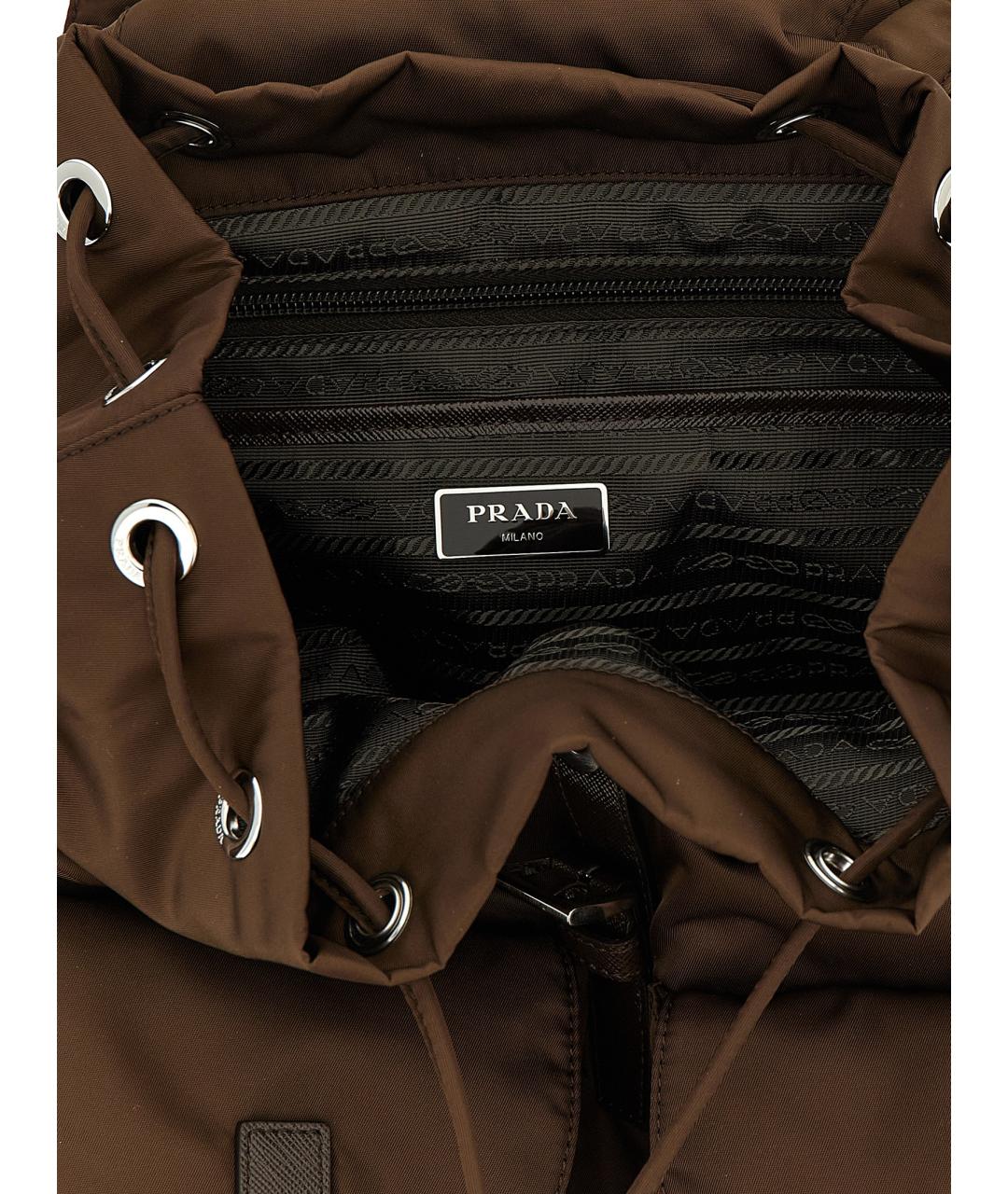 PRADA Коричневый синтетический рюкзак, фото 4