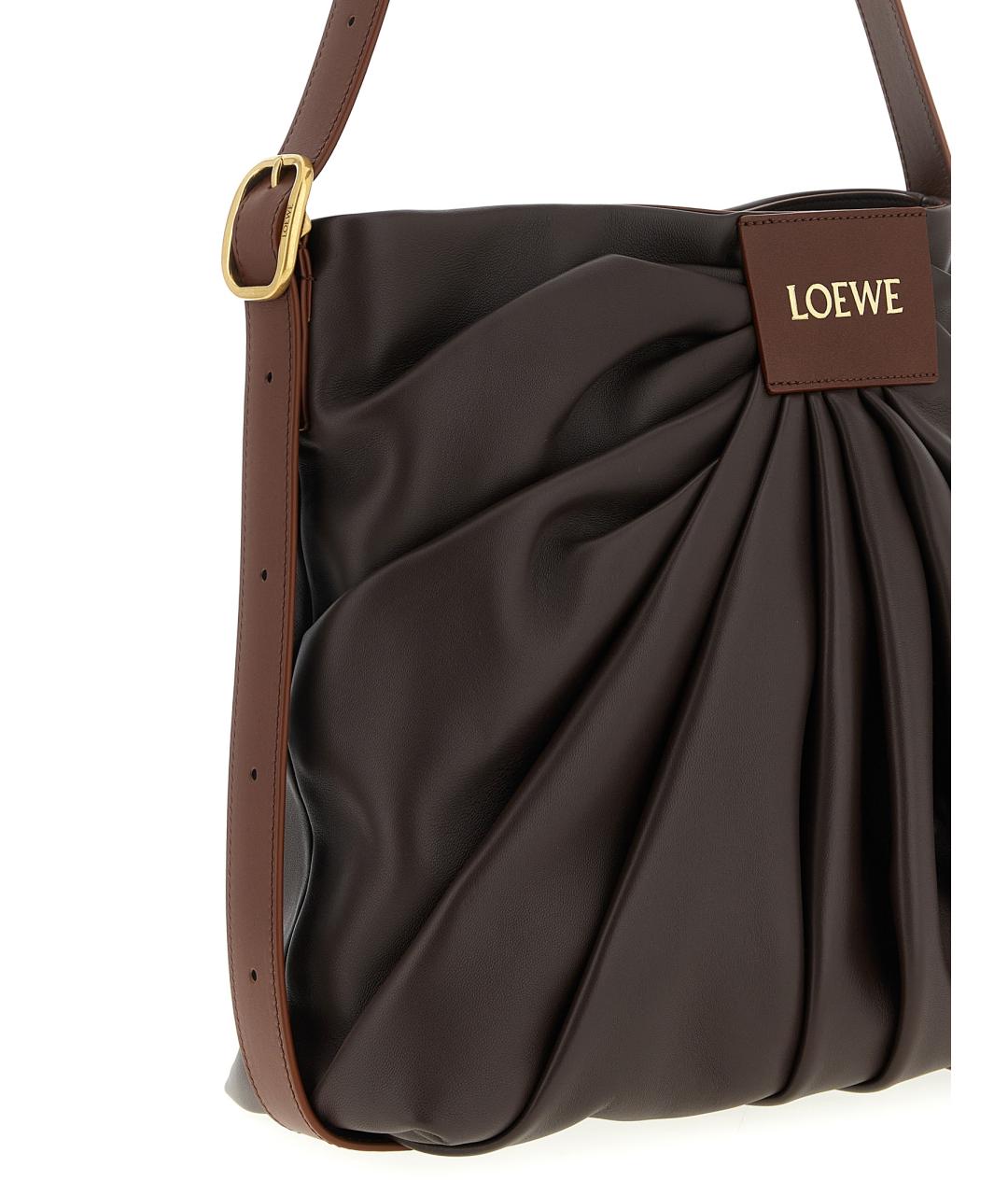 LOEWE Коричневая кожаная сумка через плечо, фото 3
