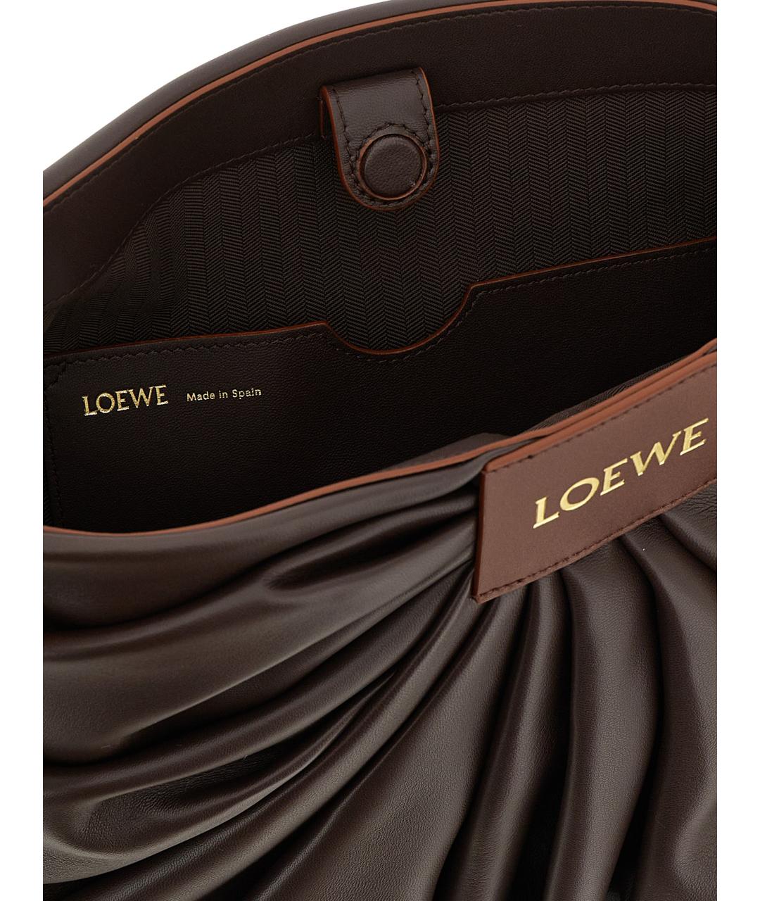 LOEWE Коричневая кожаная сумка через плечо, фото 4