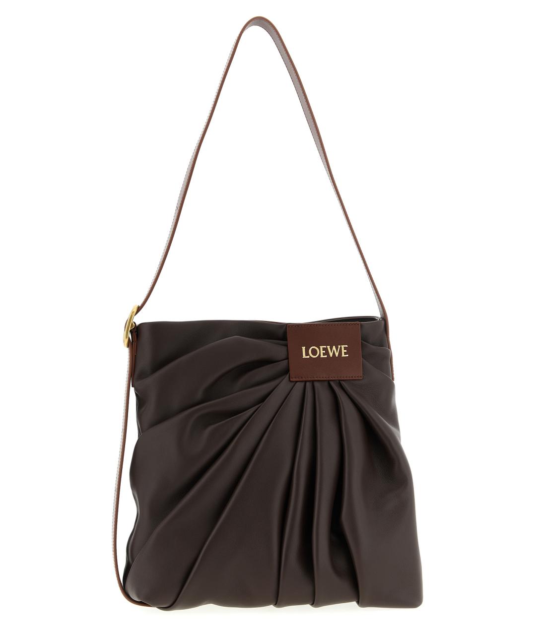 LOEWE Коричневая кожаная сумка через плечо, фото 1