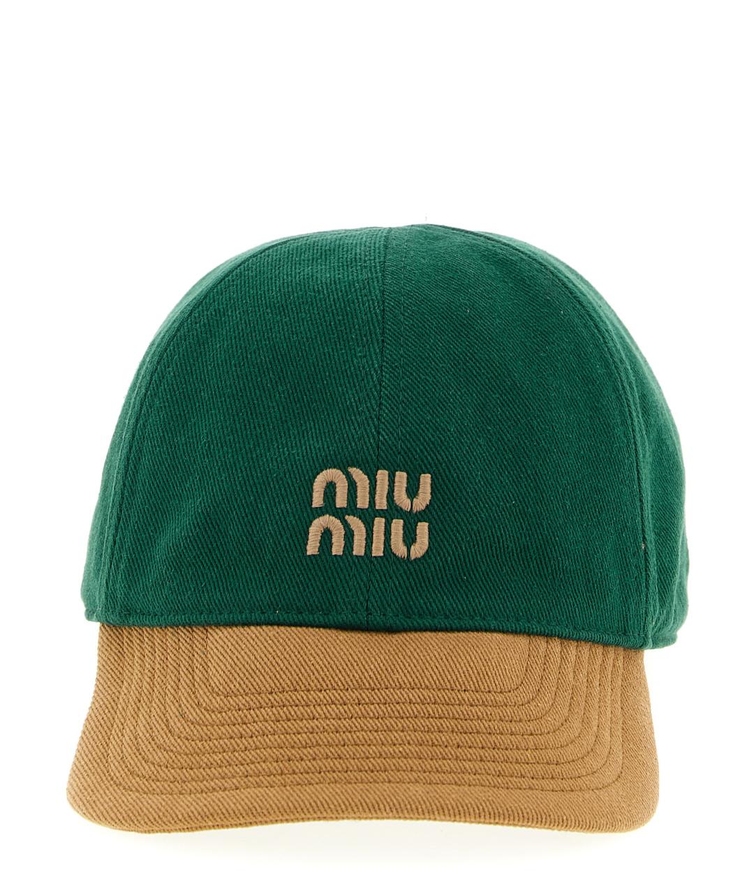 MIU MIU Зеленая хлопковая кепка, фото 1