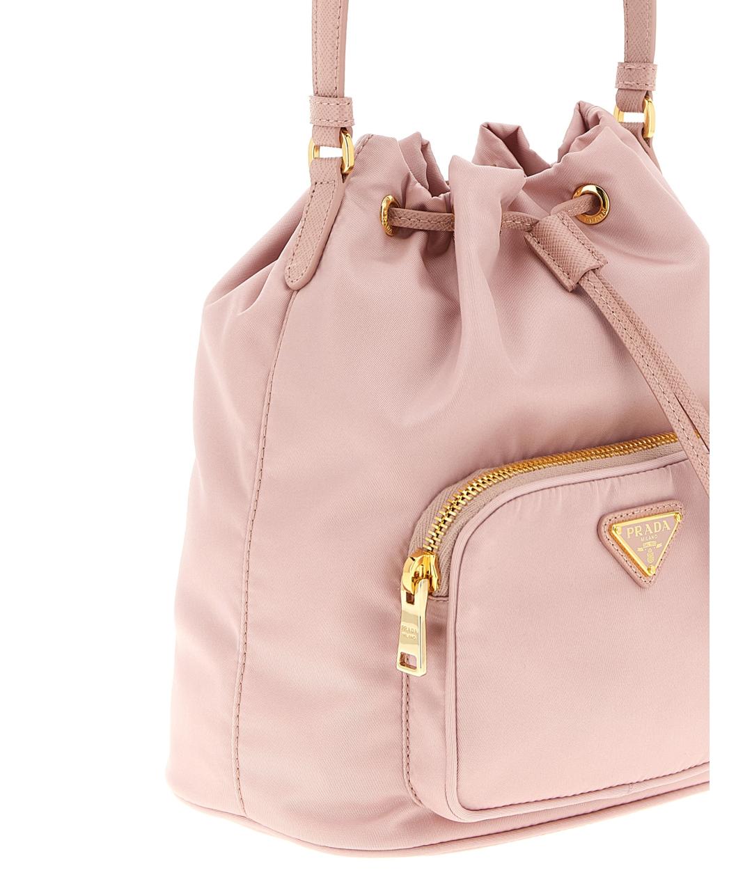 PRADA Розовая синтетическая сумка тоут, фото 3