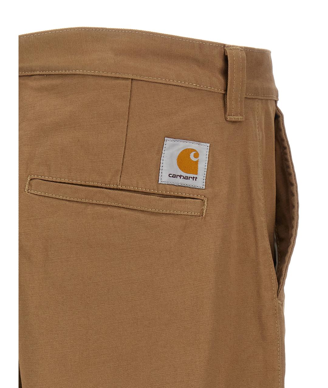 CARHARTT WIP Бежевые хлопковые повседневные брюки, фото 4