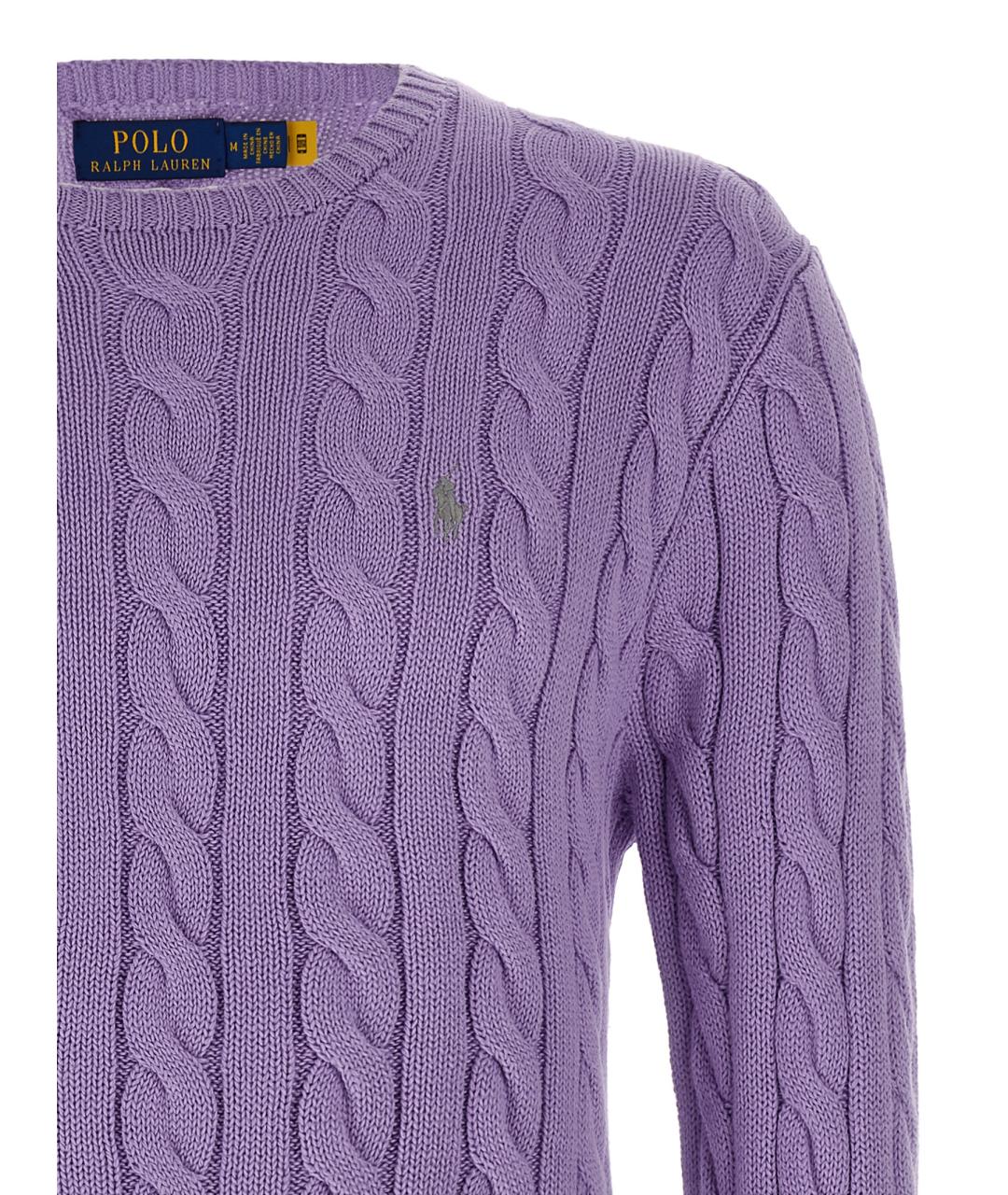 POLO RALPH LAUREN Фиолетовый хлопковый джемпер / свитер, фото 3