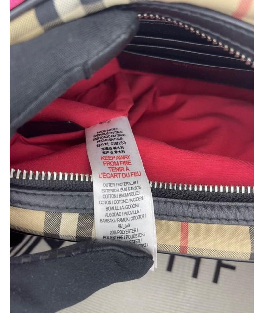 BURBERRY Бежевая тканевая сумка на плечо, фото 7