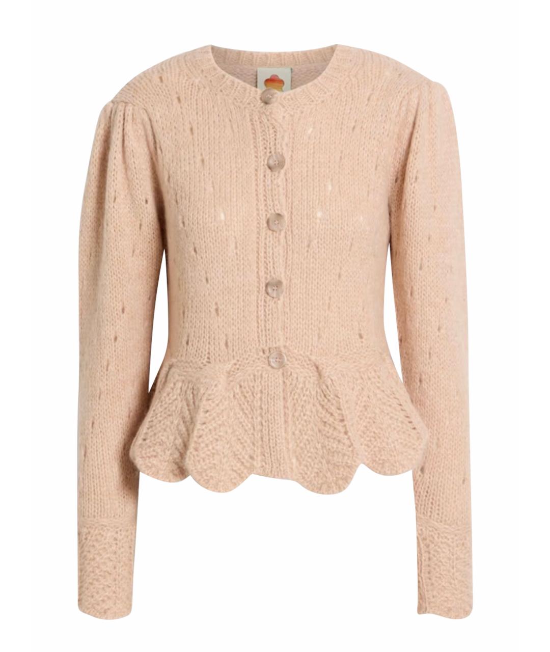 FARM RIO Бежевый шерстяной кардиган, фото 9