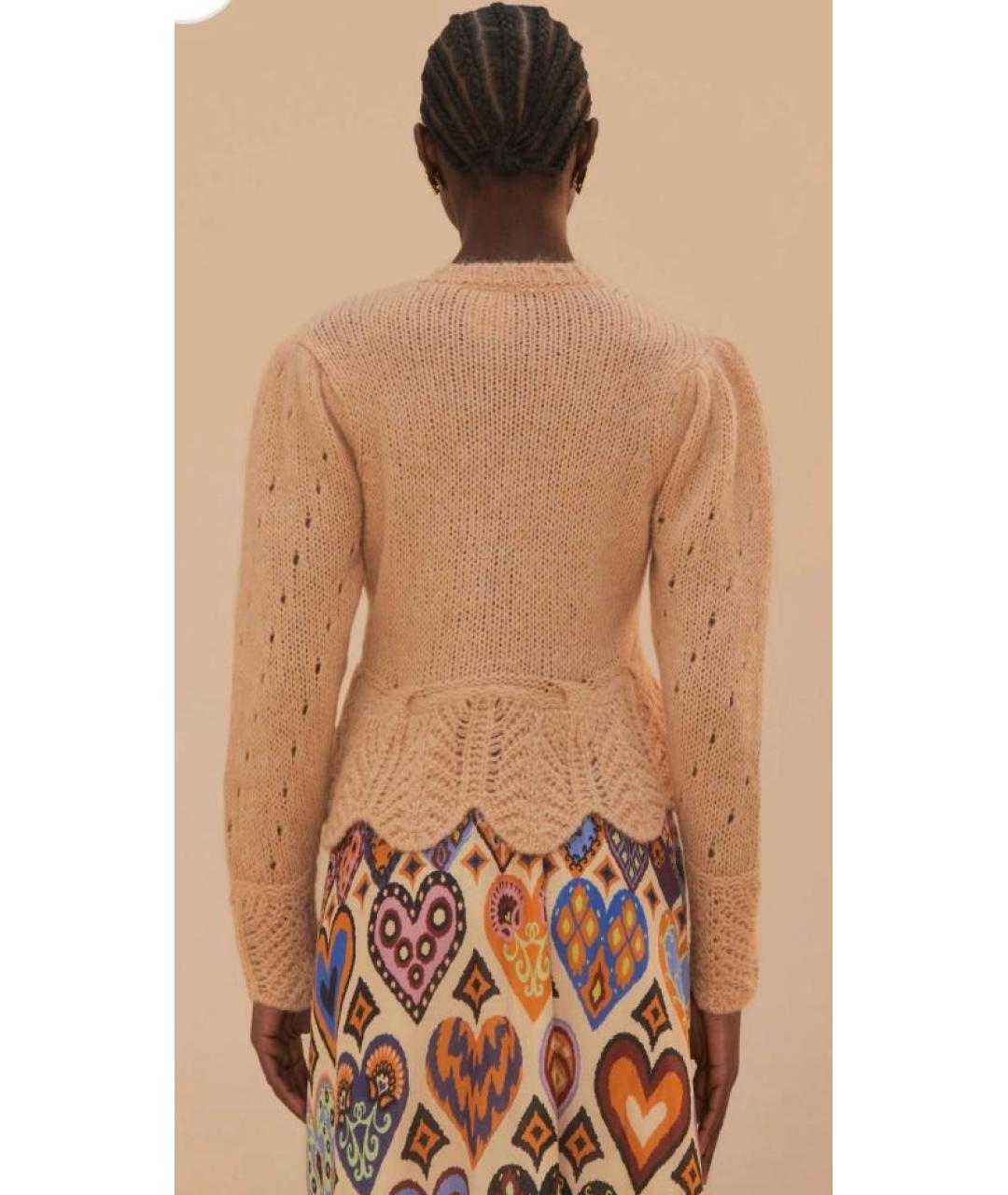 FARM RIO Бежевый шерстяной кардиган, фото 8