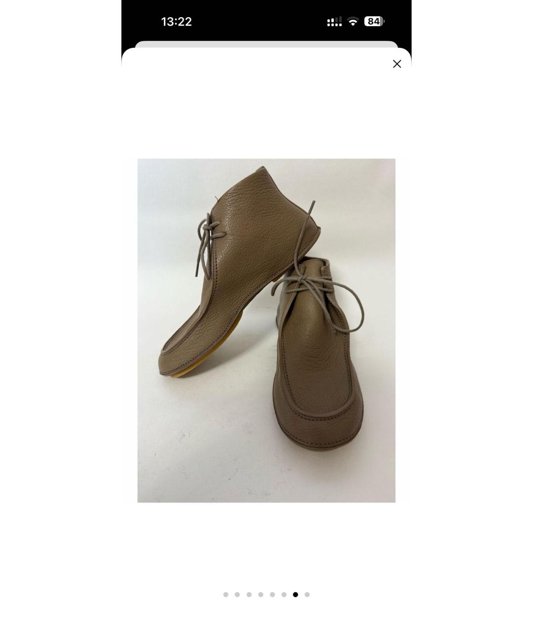 THE ROW Коричневые кожаные ботинки, фото 7