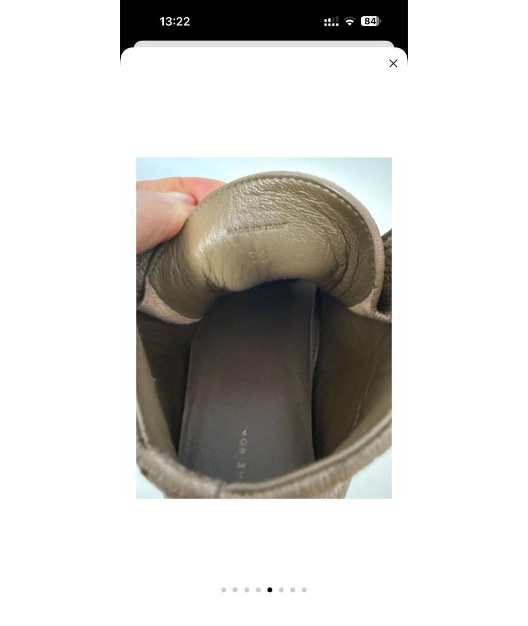 THE ROW Коричневые кожаные ботинки, фото 5