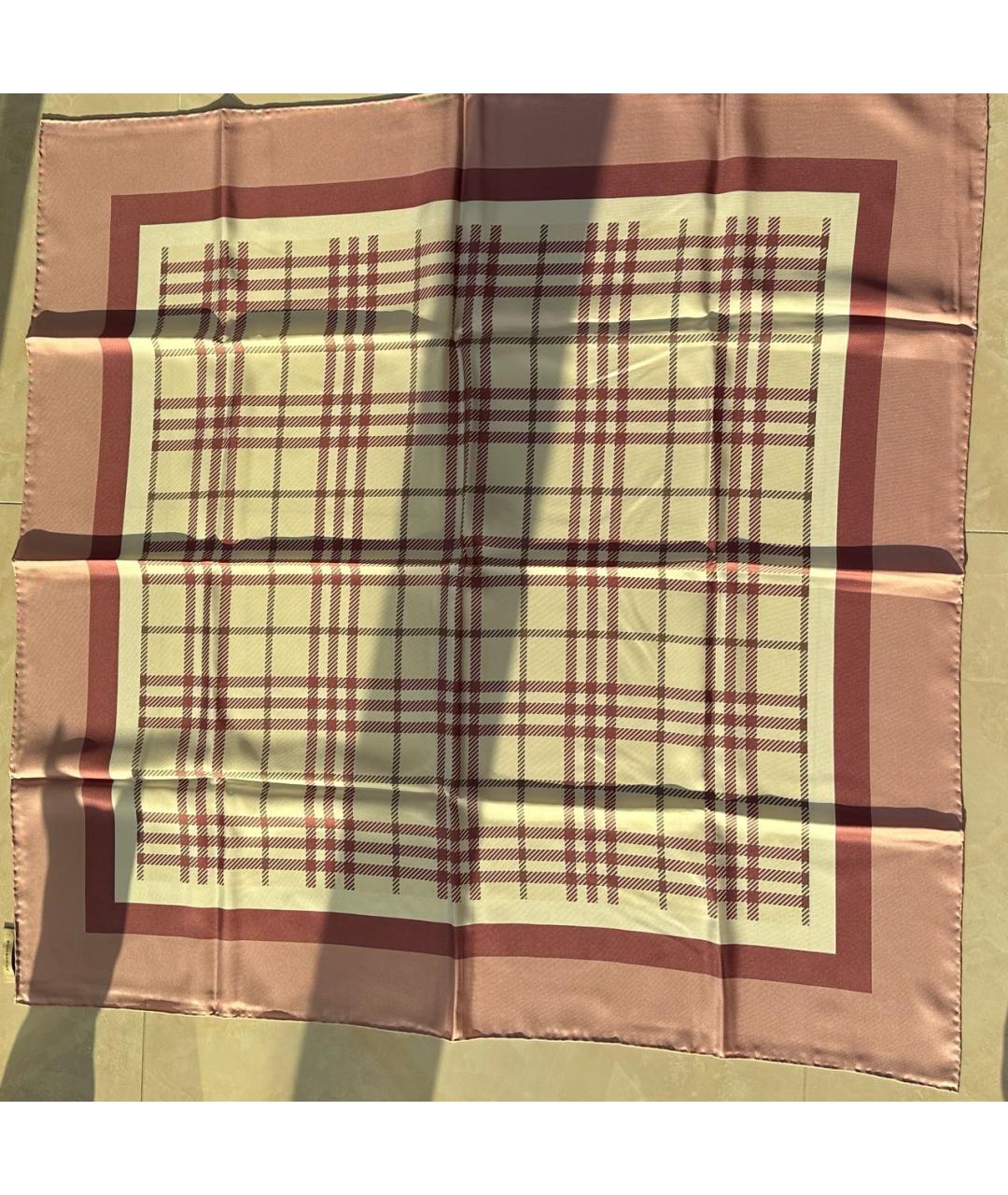 BURBERRY Розовый шелковый платок, фото 4