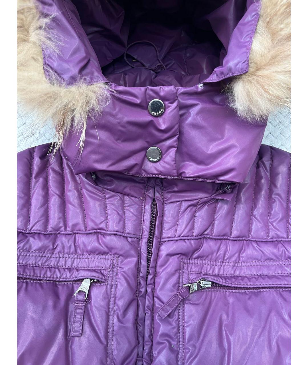 PRADA Фиолетовый полиамидовый пуховик, фото 4