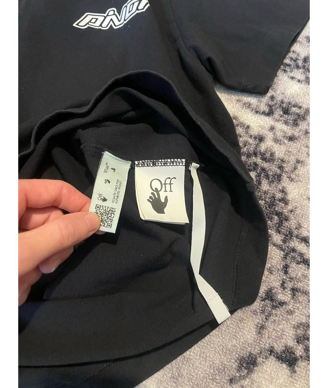 OFF-WHITE Черная хлопковая футболка, фото 4