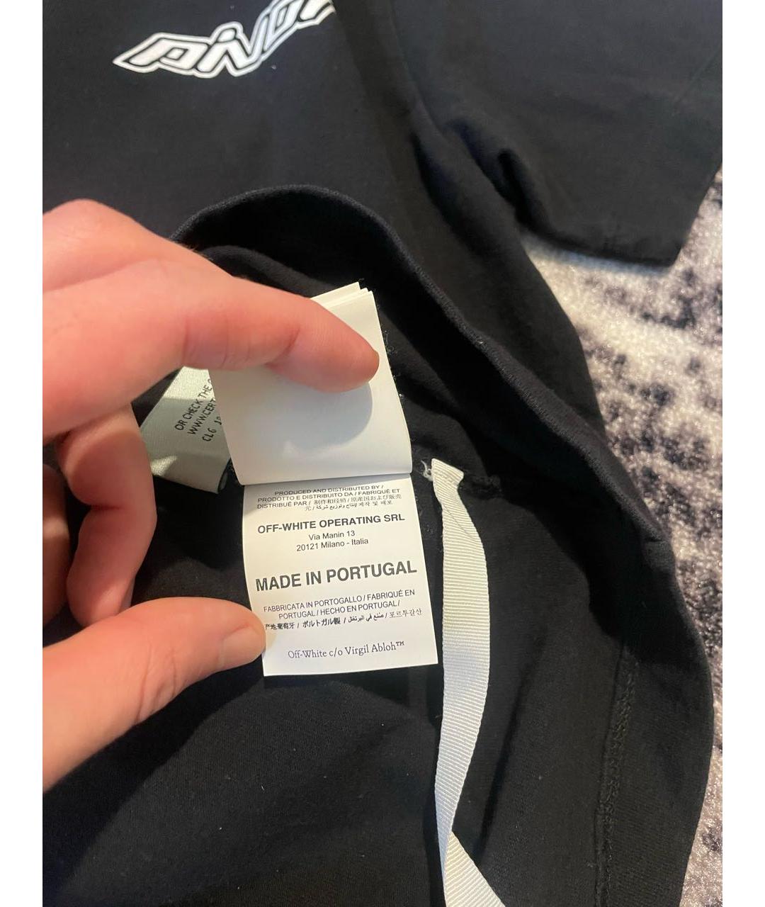 OFF-WHITE Черная хлопковая футболка, фото 6