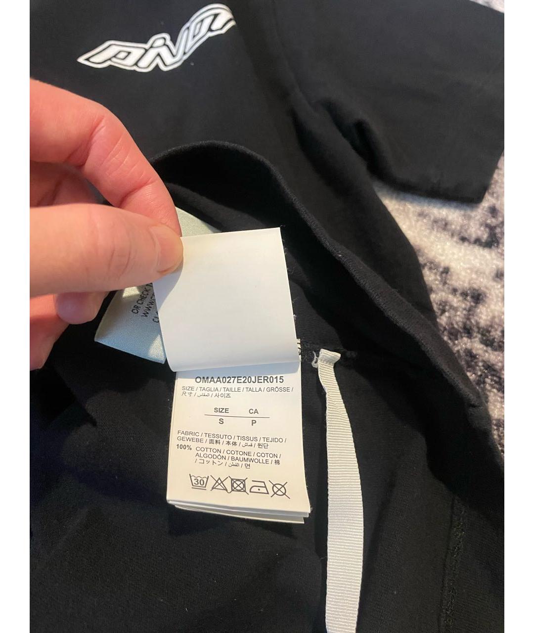 OFF-WHITE Черная хлопковая футболка, фото 5