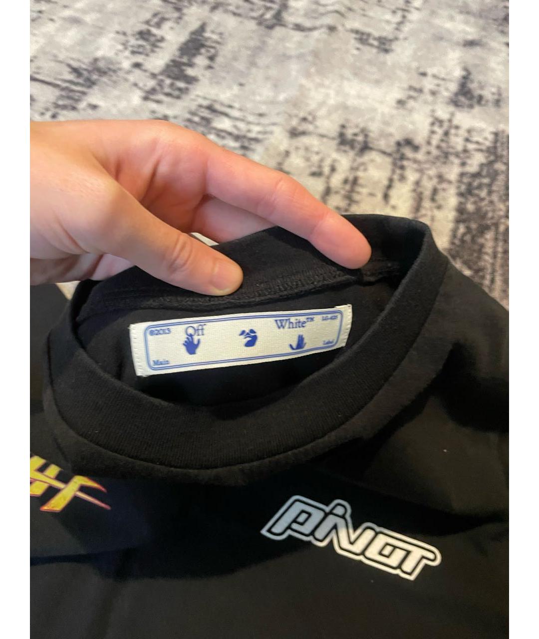 OFF-WHITE Черная хлопковая футболка, фото 3