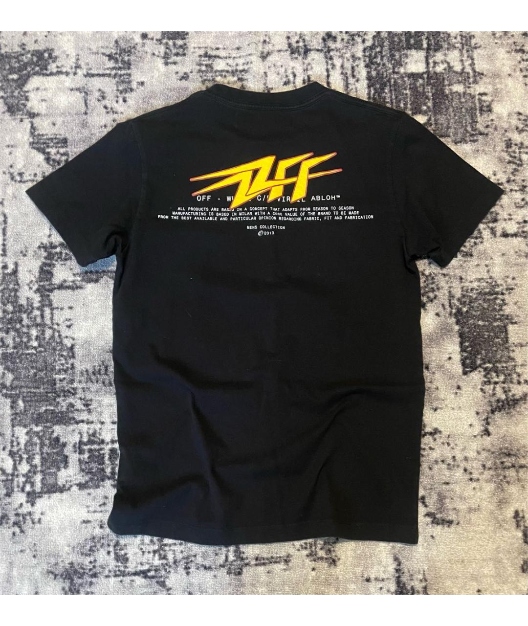 OFF-WHITE Черная хлопковая футболка, фото 2